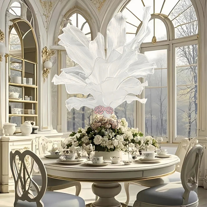 Flowerva Pure White Artistic Wedding Table Decorations