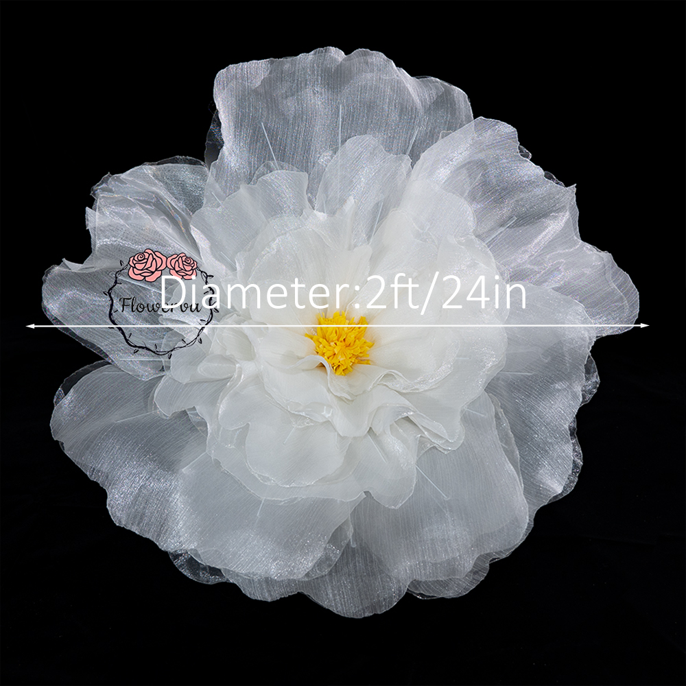 Flowerva Fluffy & Airy White Fabric Flower