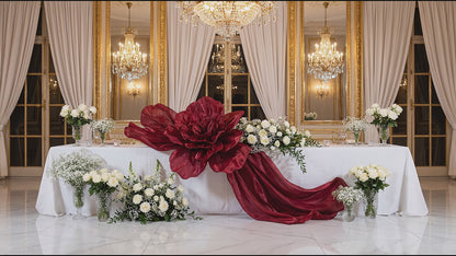 Flowerva Grand Scarlet Ruby Cascade Fabric Decor