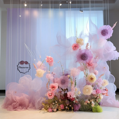 Flowerva Pink-Purple Organza Wedding Decor