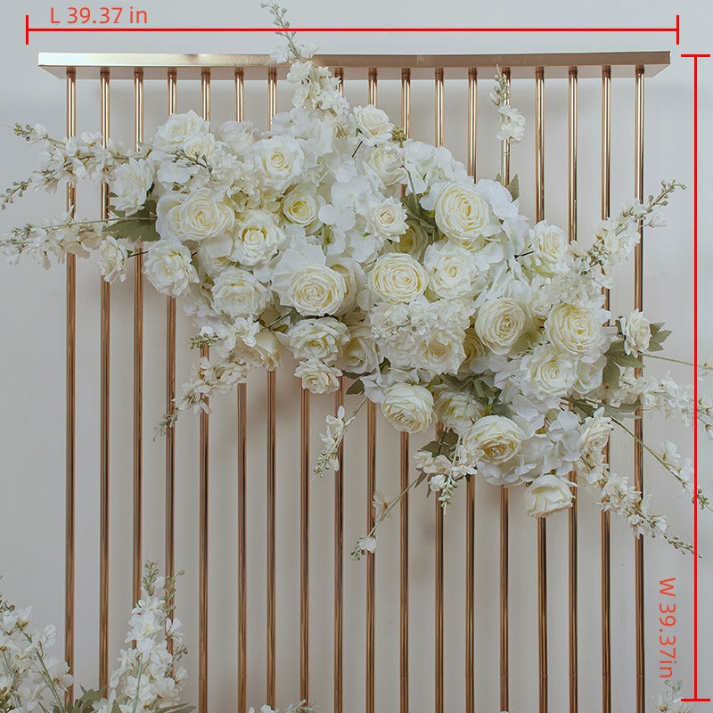 New Electroplated Arch Geometric Road Guide Frame Flower Art Set Wedding Decoration Window Layout Exhibition Hall Display Simulation Flowers