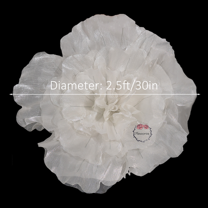 Flowerva Luminous Ruffle Core Fabric Flower