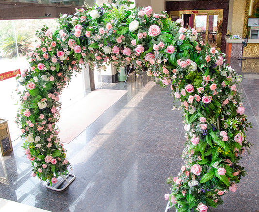 Flowerva Red Rose Wedding Decoration Background Kt Board Floral Wall Hanging Pointed Flower Wedding Arrangement Wall Flowers