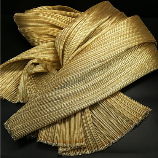 Flowerva Luxury Golden Pearl Yarn Texture Pleated Fabric Wedding Floral Design Stage Decoration
