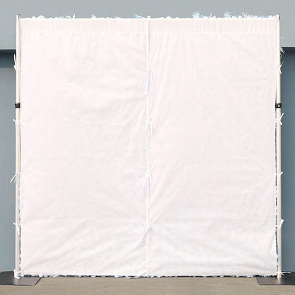 Flowerva Artistic White Rose Cloth Flower Wall  Birthday Party Wedding Backdrop Stage Decor Fabric Floral Wall Window Display Props